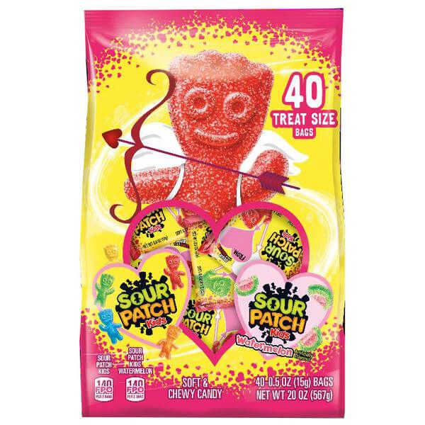 Valentine Sour Patch Candy Treat Size Packs: 40-Piece Bag - Candy Warehouse