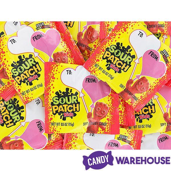 Valentine Sour Patch Kids Candy Treat Size Packs: 25-Piece Bag - Candy Warehouse