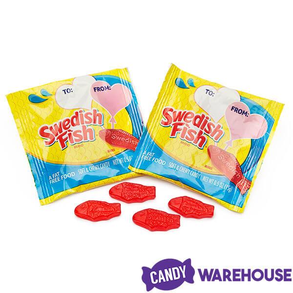 Valentine Swedish Fish Candy Treat Size Packs: 25-Piece Bag - Candy Warehouse