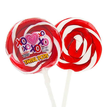 Valentine Twirl Pops 1-Ounce Swirl Lollipops: 36-Piece Display - Candy Warehouse