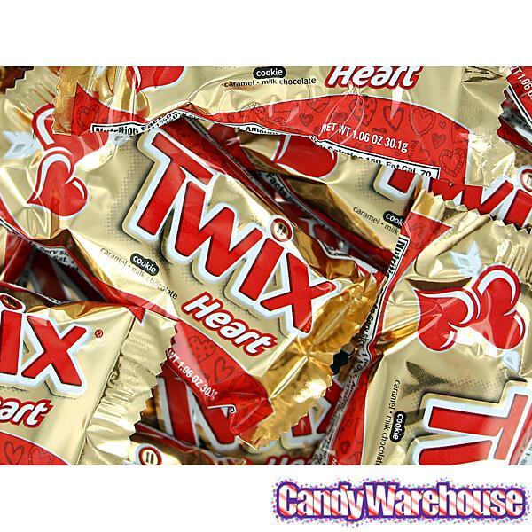 Valentine Twix Caramel Hearts: 24-Piece Box - Candy Warehouse