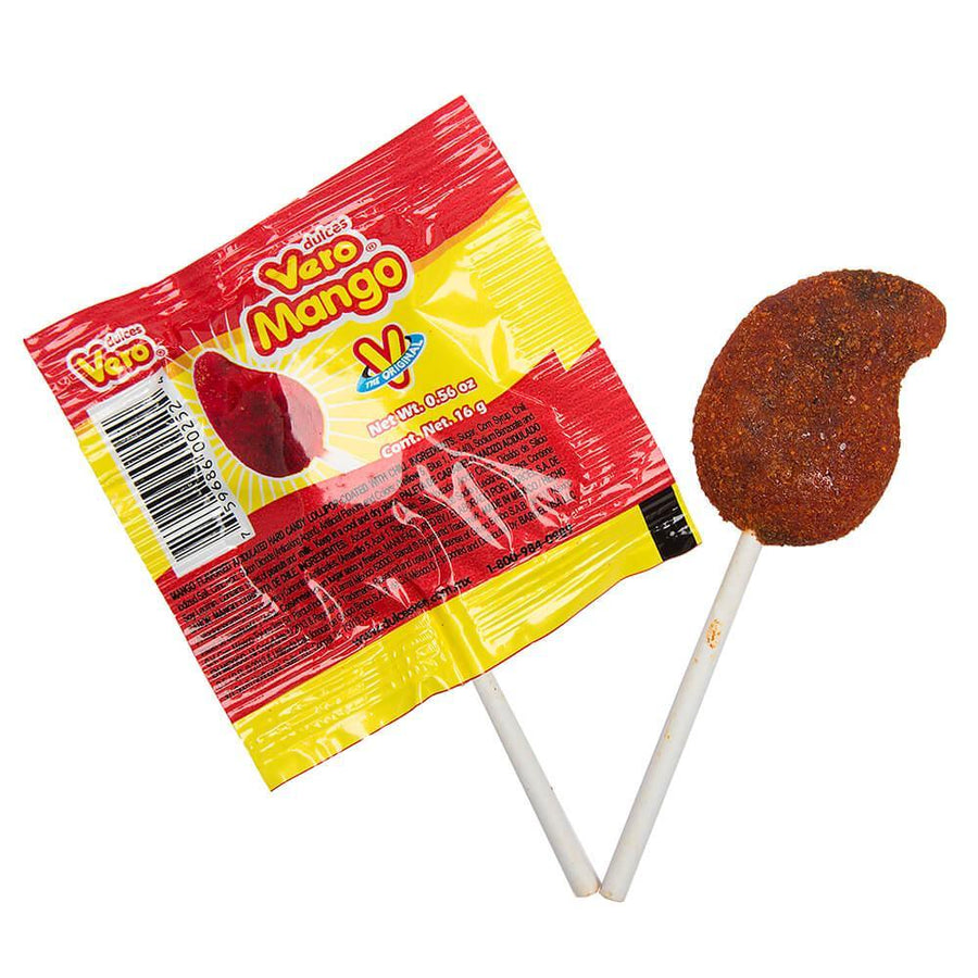 Vero Mango Chili Lollipops: 40-Piece Bag - Candy Warehouse