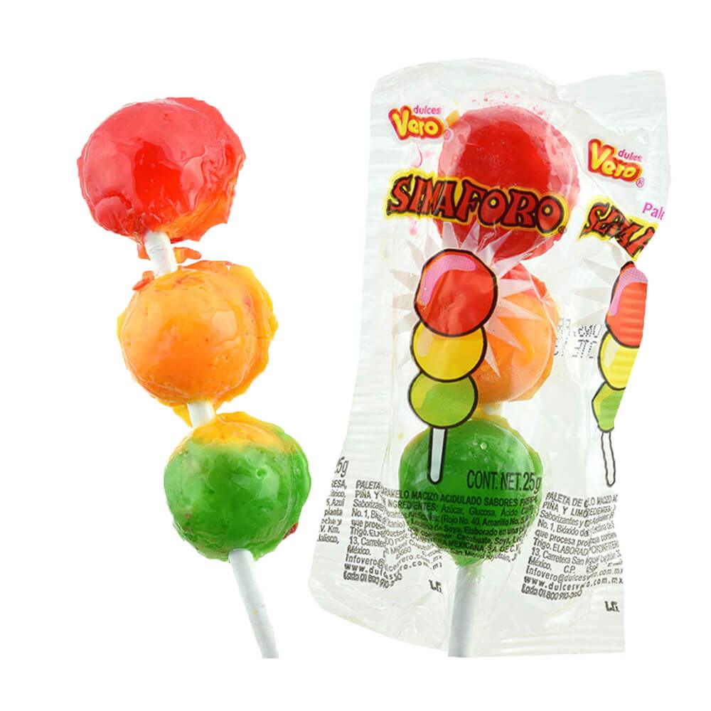 Vero Paleta Semaforo Stoplight Lollipops: 40-Piece Bag - Candy Warehouse