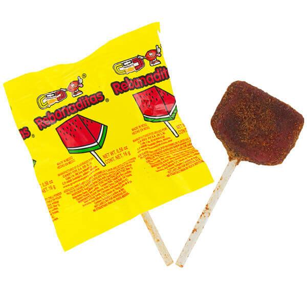 Vero Rebanaditas Chili Lollipops: 40-Piece Bag - Candy Warehouse