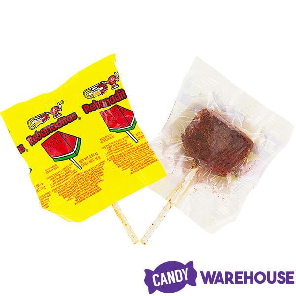 Vero Rebanaditas Chili Lollipops: 40-Piece Bag - Candy Warehouse