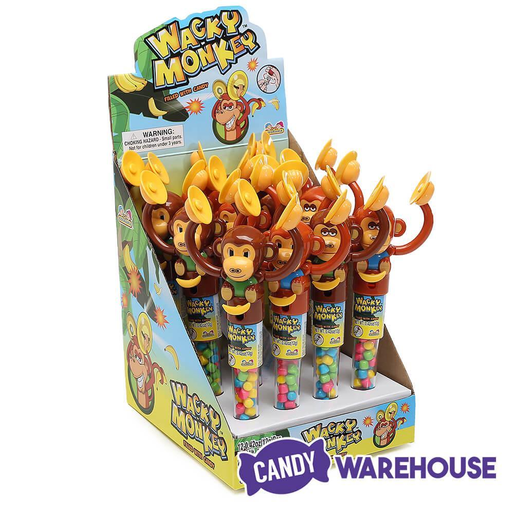 Wacky Monkey Candy Filled Banging Cymbals Monkey Toys: 12-Piece Box - Candy Warehouse