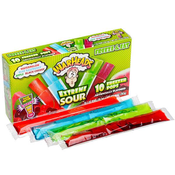 WarHeads Extreme Sour Candy Freezer Bars: 10-Piece Box - Candy Warehouse
