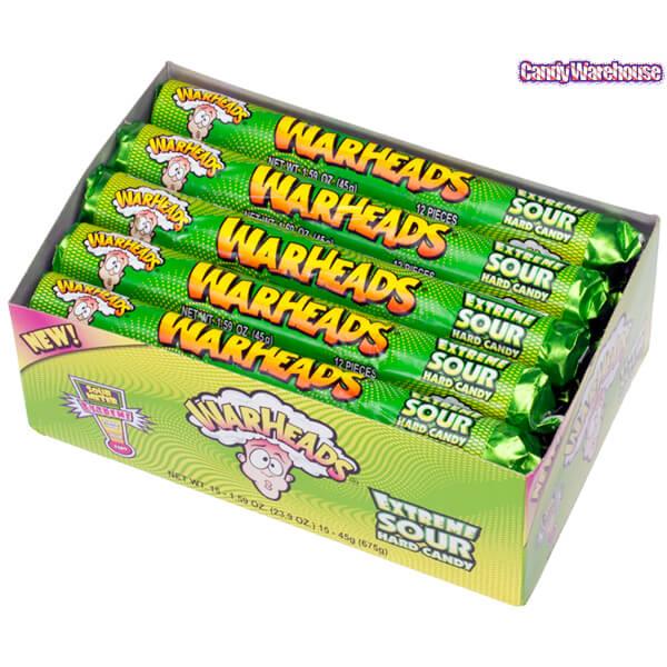WarHeads Extreme Sour Candy Rolls: 15-Piece box - Candy Warehouse