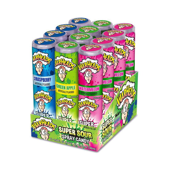 WarHeads Extreme Sour Candy Spray Bottles 12Piece Display Candy