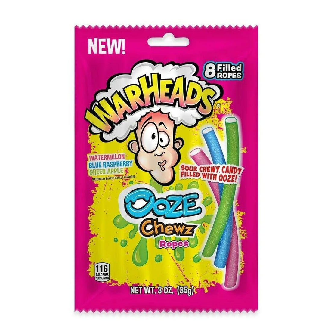 Warheads Ooze Chewz Ropes: 12-Piece Box - Candy Warehouse