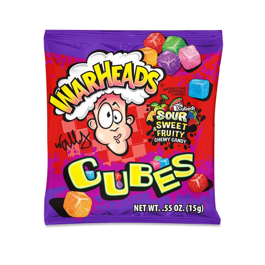WarHeads Sour Chewy Cubes Candy Snack Packs: 2LB Bag - Candy Warehouse