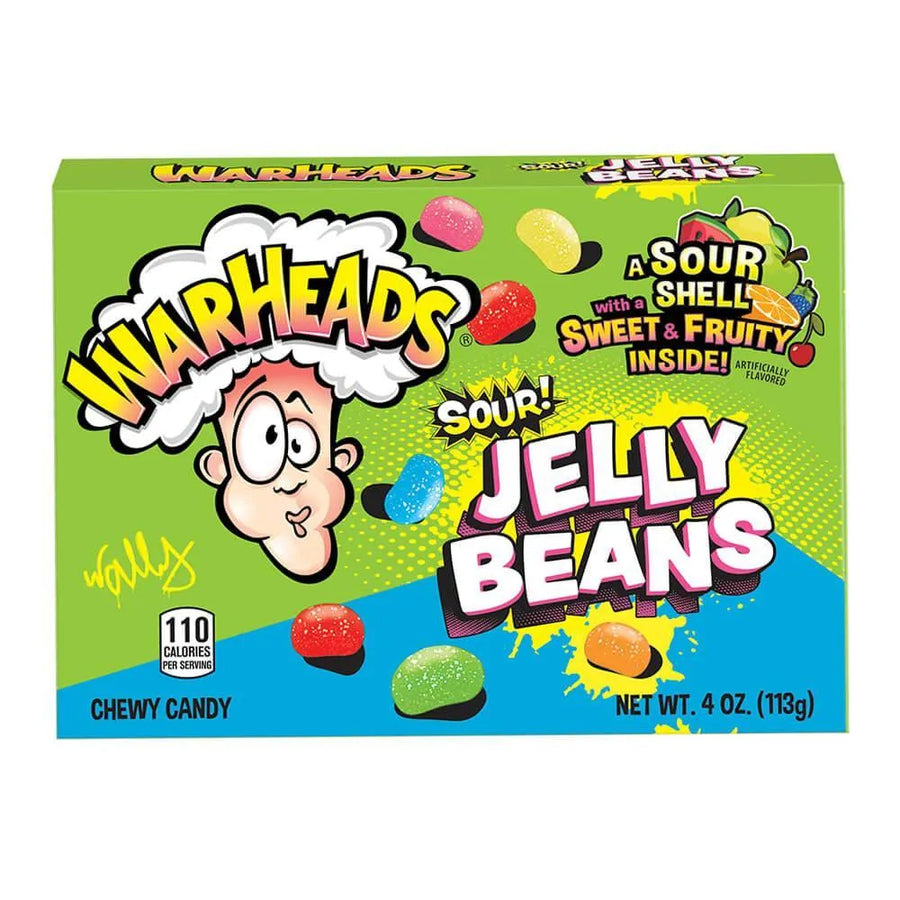 WarHeads Sour Jelly Beans Candy 4Ounce Packs 12Piece Box Candy