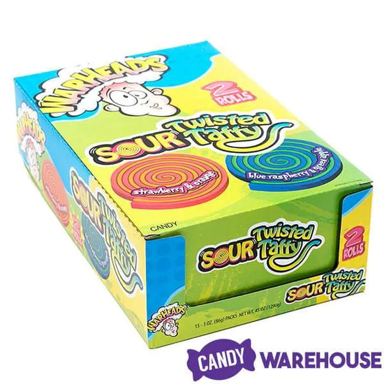 WarHeads Sour Twisted Taffy Rolls Candy Packs 15Piece Display Candy Warehouse