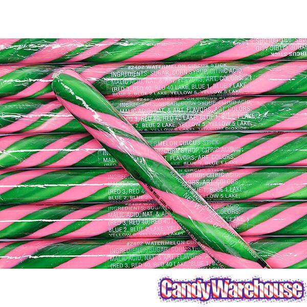 Watermelon Hard Candy Sticks: 100-Piece Box - Candy Warehouse