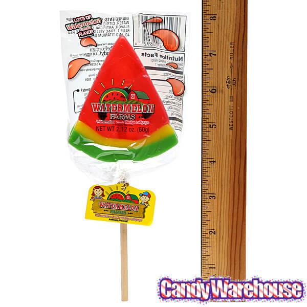 Watermelon Wedge Lollipops: 24-Piece Display - Candy Warehouse