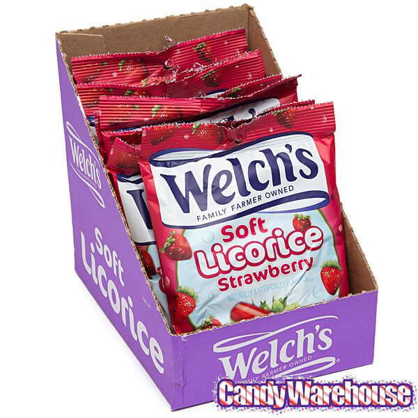Welch's Soft Licorice Bites 5-Ounce Packs - Strawberry: 12-Piece Display - Candy Warehouse
