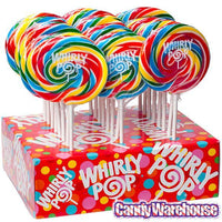 Whirly Pop 1.5-Ounce Swirl Suckers - Rainbow: 24-Piece Display - Candy Warehouse