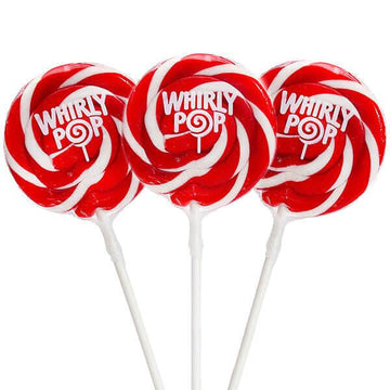 Whirly Pop 1.5-Ounce Swirl Suckers - Red: 24-Piece Display - Candy Warehouse