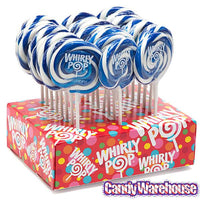 Whirly Pop 1.5-Ounce Swirl Suckers - Royal Blue: 24-Piece Display - Candy Warehouse