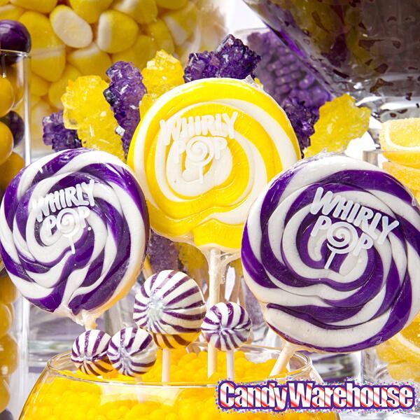 Whirly Pop 1.5-Ounce Swirl Suckers - Yellow: 24-Piece Display - Candy Warehouse