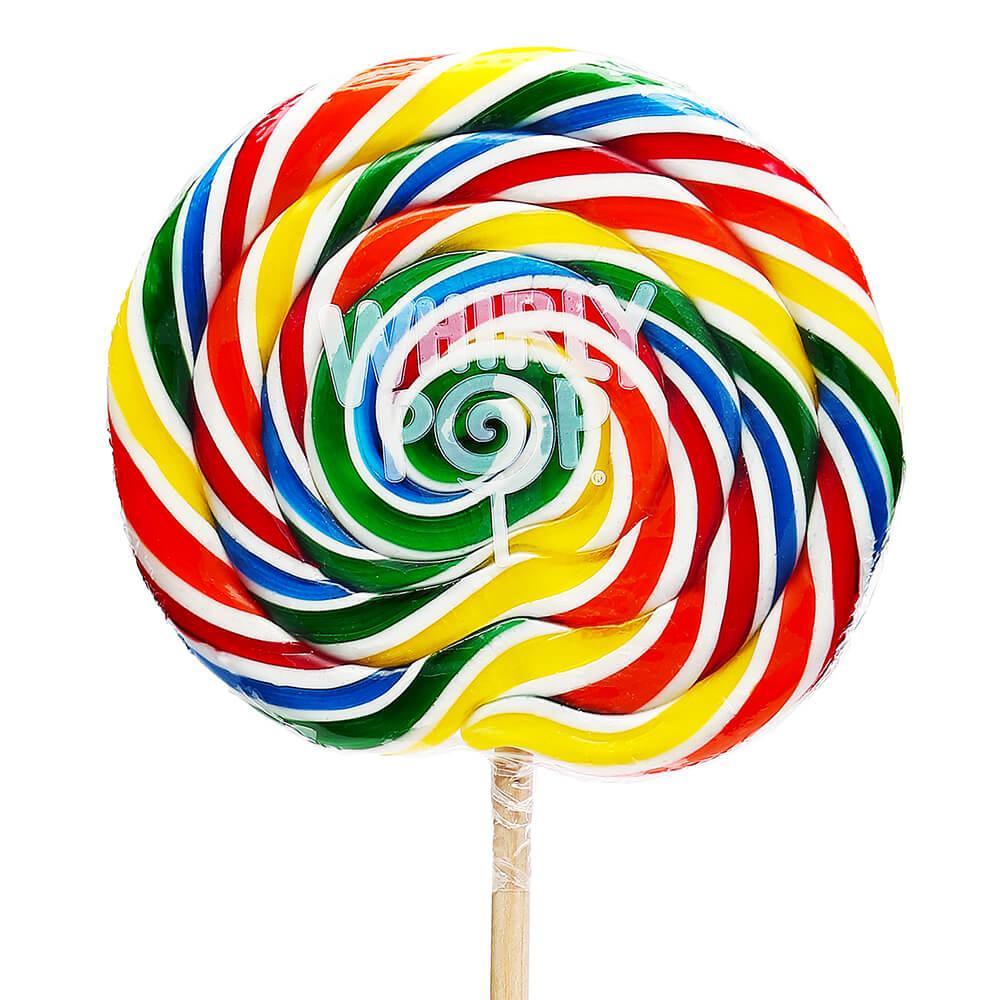 Whirly Pop 10-Ounce Swirl Suckers - Rainbow: 18-Piece Case - Candy Warehouse