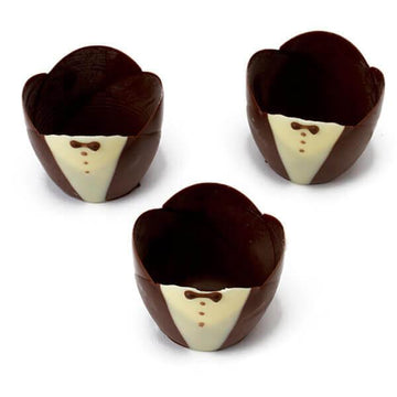 White and Dark Chocolate Tuxedo Cups: 6-Piece Box - Candy Warehouse