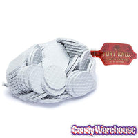 White Foiled Milk Chocolate Coins: 1LB Bag - Candy Warehouse