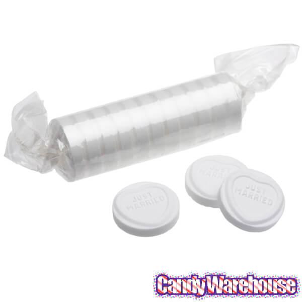 White "Just Married" Candy Rolls: 5LB Bag - Candy Warehouse