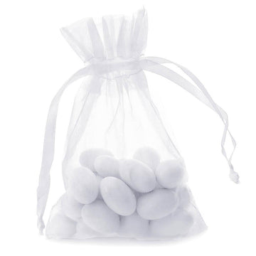 White Organza Candy Bags: 30-Piece Pack - Candy Warehouse