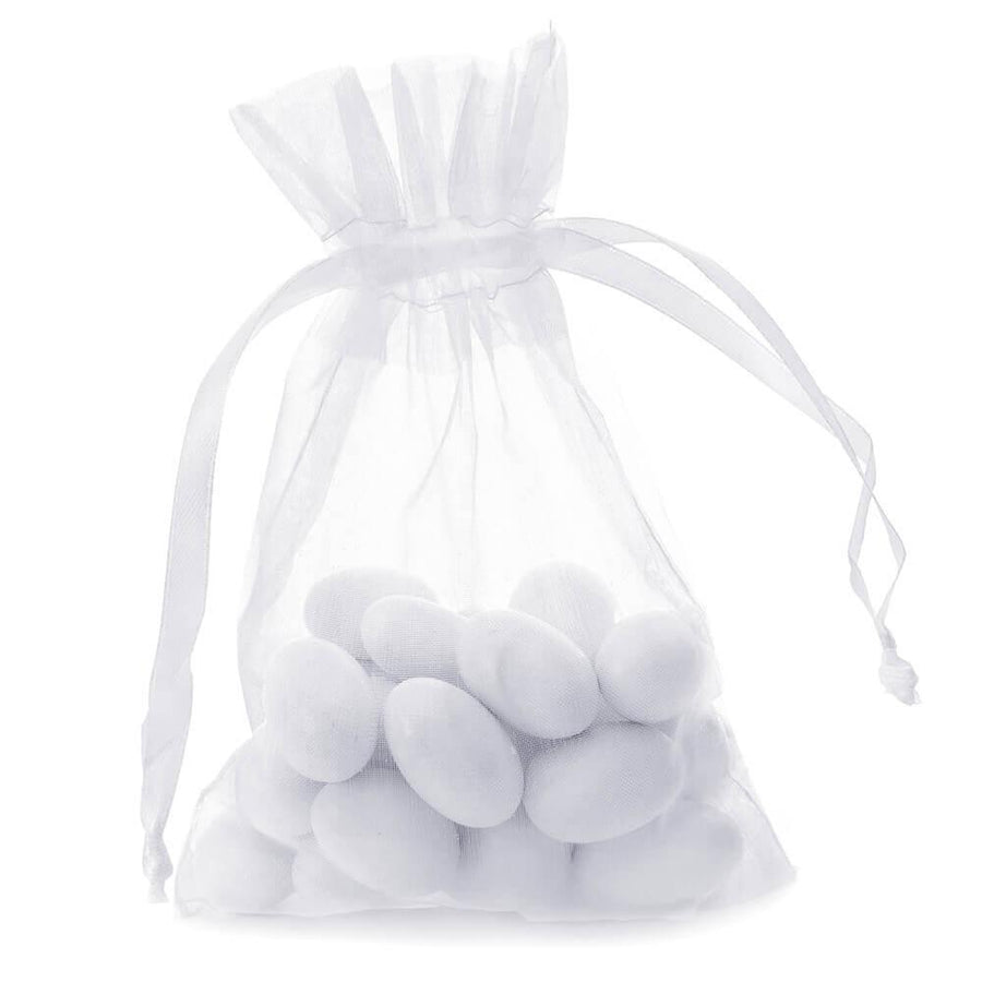 White Organza Candy Bags: 30-Piece Pack - Candy Warehouse