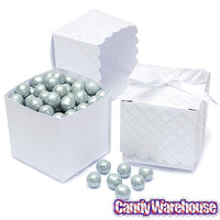 White Scalloped Favor Box Kits: 25-Piece Set - Candy Warehouse