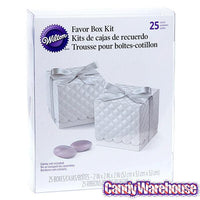 White Scalloped Favor Box Kits: 25-Piece Set - Candy Warehouse