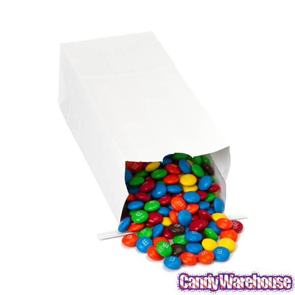 White Tin Tie Candy Bags: 100-Piece Box - Candy Warehouse