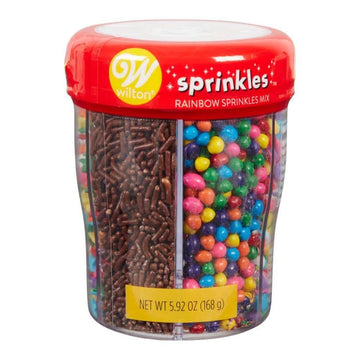 Wilton Rainbow Basics Sprinkles Mix with Turning Lid: 5.92-Ounce Bottle - Candy Warehouse