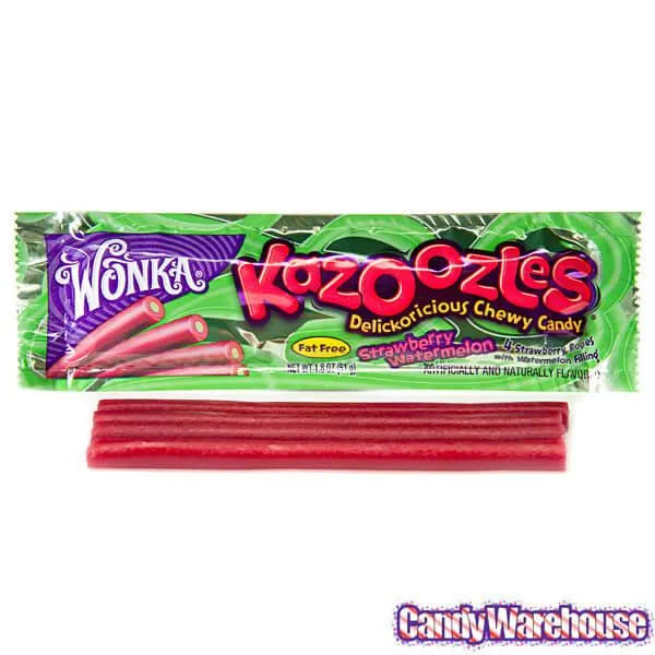 Wonka KazoOZles Candy Ropes - Strawberry Watermelon: 24-Piece Box ...