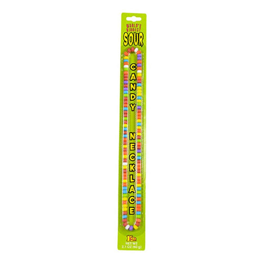 World's Biggest Sour Candy Necklace: 24-Piece Display - Candy Warehouse