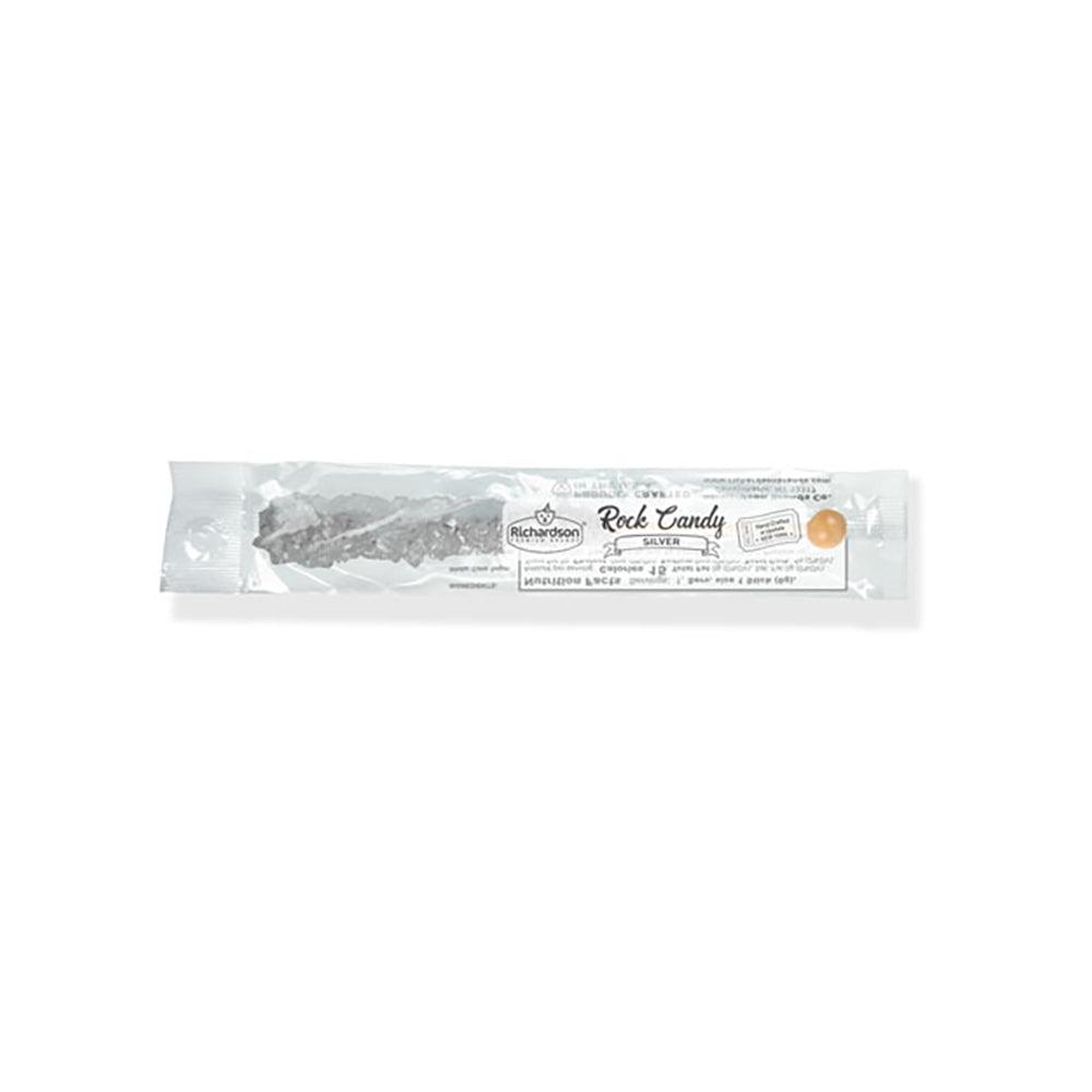 Wrapped Rock Candy Crystal Sticks - Silver: 120-Piece Case - Candy Warehouse