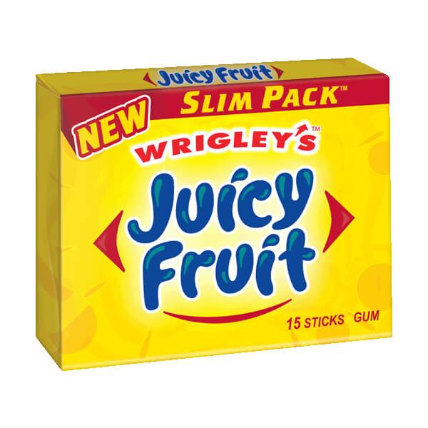 Wrigley's Juicy Fruit Gum Slim Packs: 10-Piece Box - Candy Warehouse