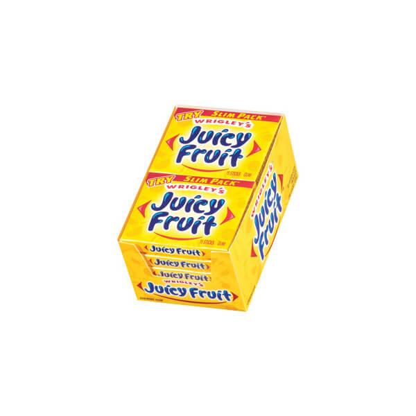 Wrigley's Juicy Fruit Gum Slim Packs: 10-Piece Box - Candy Warehouse