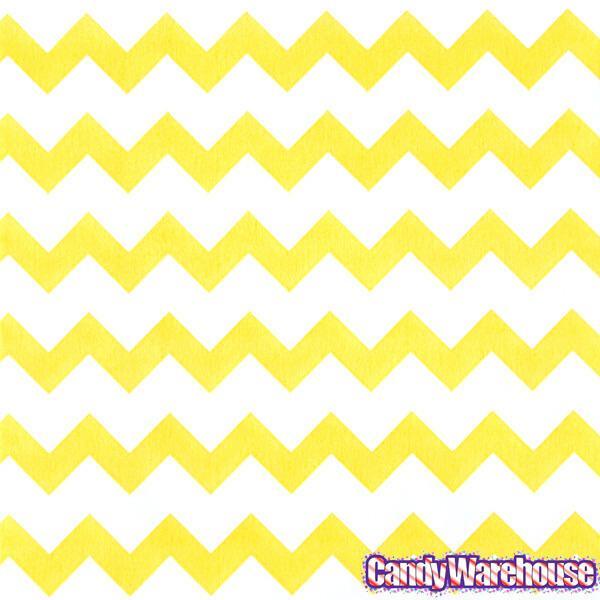 Yellow Chevron Stripe Candy Bags: 25-Piece Pack - Candy Warehouse
