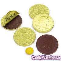 Yellow Foiled Milk Chocolate Coins: 1LB Bag - Candy Warehouse