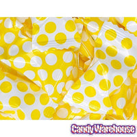 Yellow Polka Dots Wrapped Butter Mint Creams: 300-Piece Case - Candy Warehouse