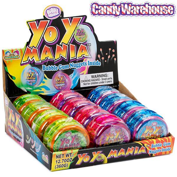 Yo-Yo Mania Bubble Gum Dispensers: 12-Piece Box - Candy Warehouse