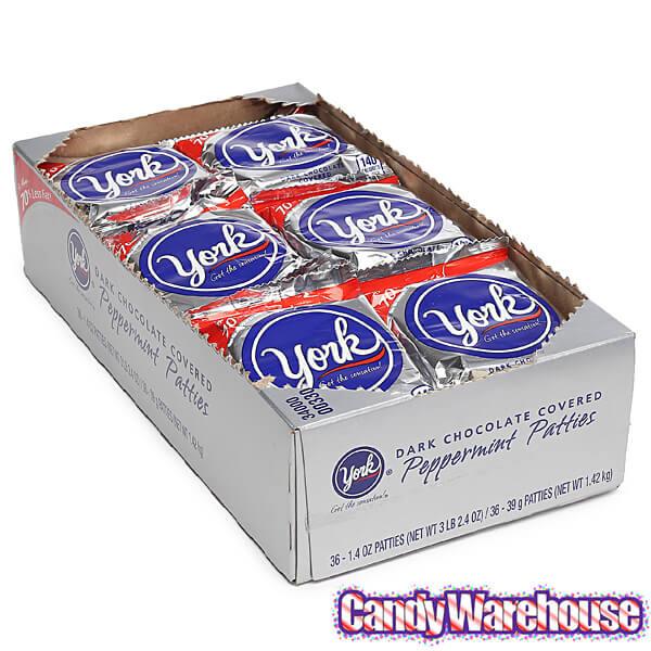 York Peppermint Patties Candy Packs: 36-Piece Box - Candy Warehouse