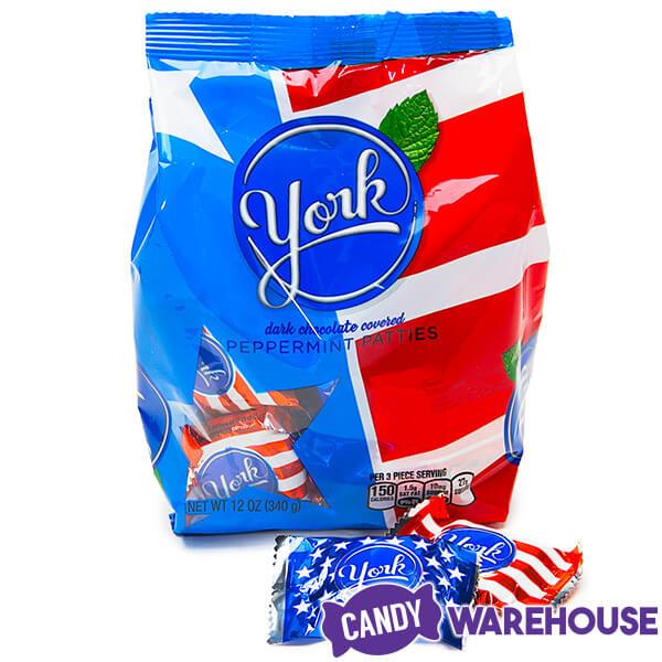 York Peppermint Patties Miniatures - USA Flag: 12-Ounce Bag - Candy Warehouse