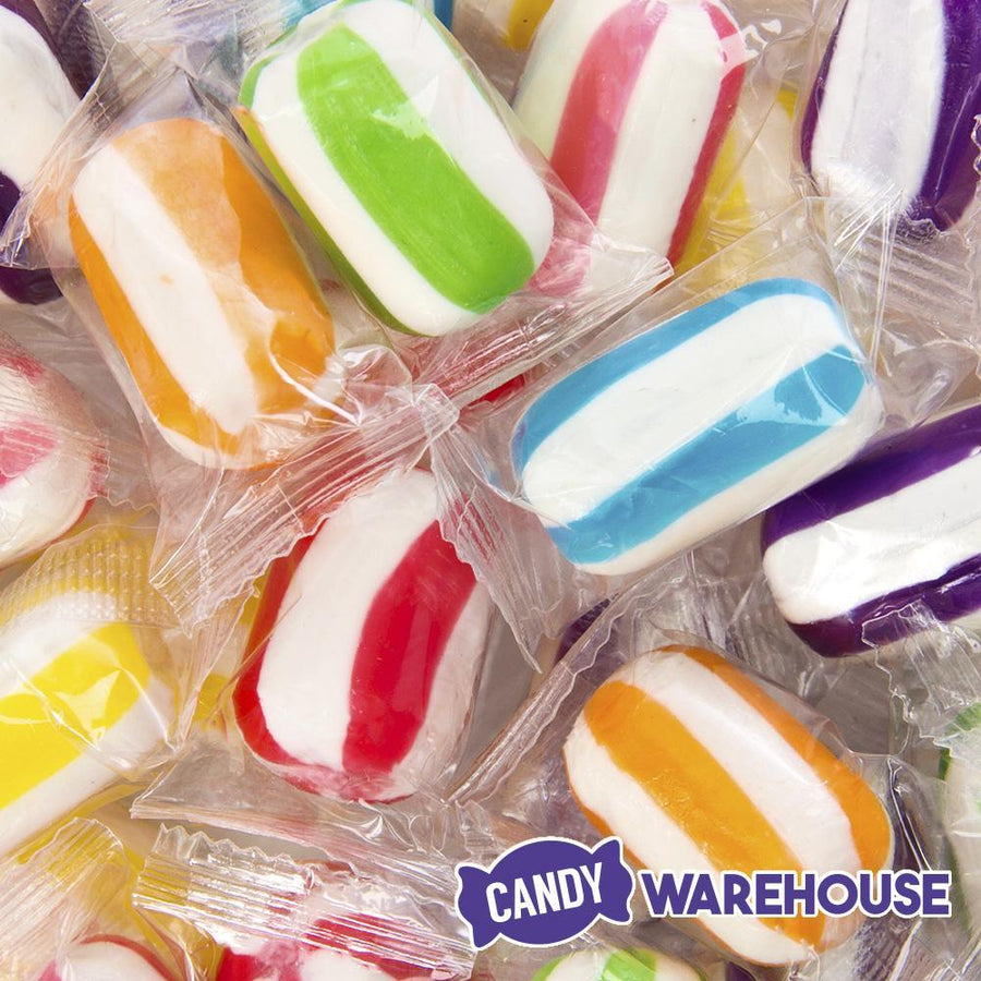 YumJunkie Sassy Cylinders Assortment Striped Hard Candy: 5LB Bag - Candy Warehouse