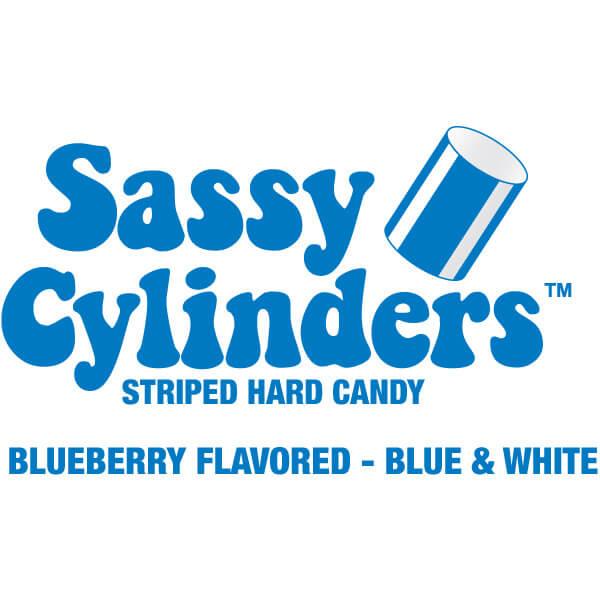 YumJunkie Sassy Cylinders Blueberry Blue Striped Hard Candy: 5LB Bag - Candy Warehouse