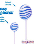 YumJunkie Sassy Spheres Assorted Striped Ball Lollipops: 100-Piece Bag