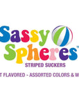 YumJunkie Sassy Spheres Assorted Striped Ball Lollipops: 100-Piece Bag
