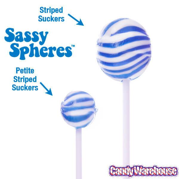 YumJunkie Sassy Spheres Assorted Striped Ball Lollipops - Petite: 400-Piece Bag - Candy Warehouse